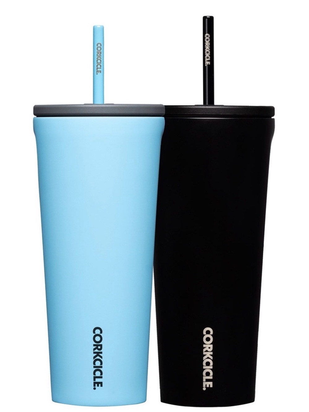 BNIB - Corkcicle 710 mL (24 oz) Cold cup, 2-pack (Black & Blue)